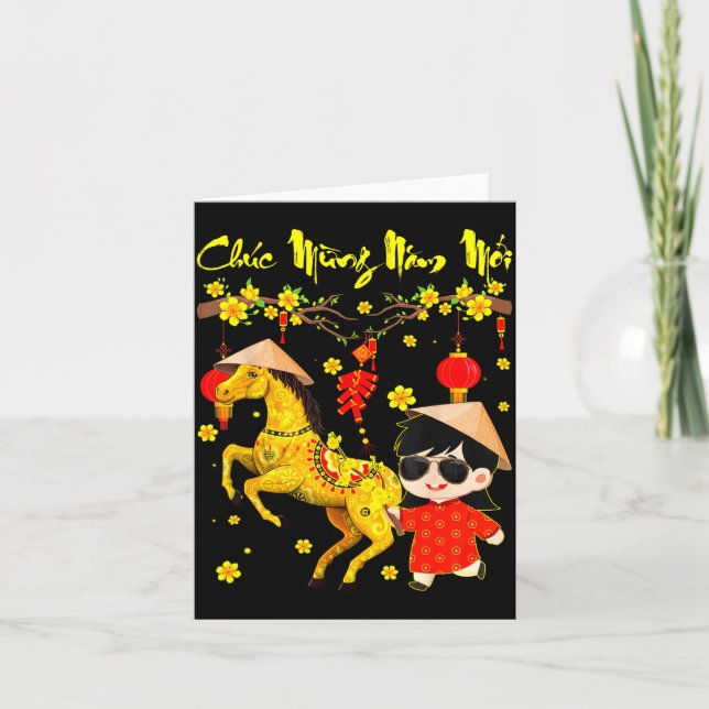 Chuc Mung Nam Moi Binh Ngo Tet 2026 Vietnamese Gir Kort (Framsida)
