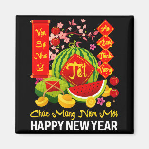 Chuc Mung Nam Moi Gott lunis nytt år vietnamesiskt Magnet