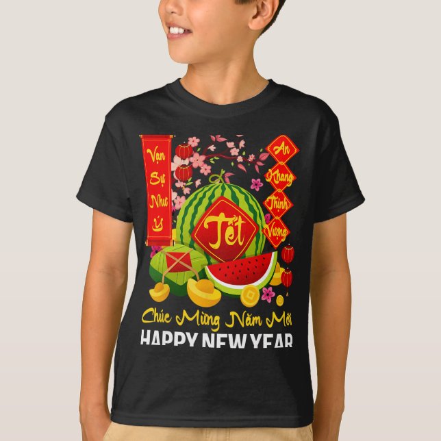 Chuc Mung Nam Moi Happy Lunar New Year Vietnamese  T Shirt (Framsida)