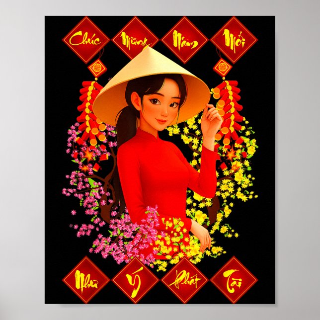 Chuc Mung Nam Moi Tet Binh Ngo 2026 Vietnamese Gir Poster (Framsidan)