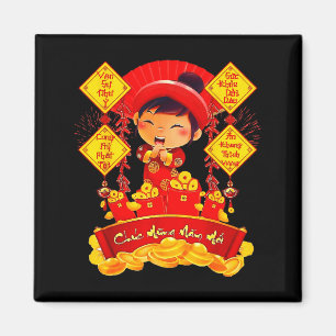 Chuc Mung Nam Moi Tet vietnamesisk nyår dekorati Magnet