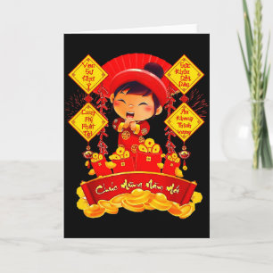 Chuc Mung Nam Moi Tet Vietnamesiskt nyårsdekoratio Kort