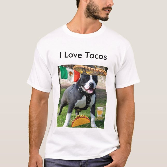 chuck3_pitbull älskar jag tacosen tee shirt (Framsida)