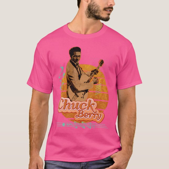 Chuck Berry Retro Art T Shirt (Framsida)