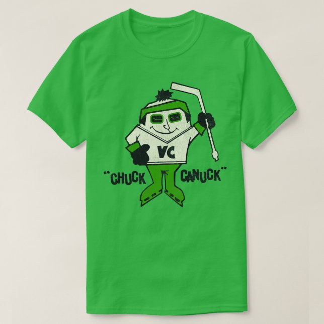 Chuck Canuck Retro Defunct Ice Hockey Mascot T Shirt (Design framsida)