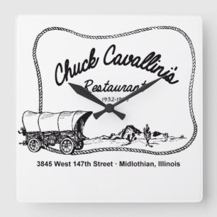 Chuck Cavallinis Restaurant, Midlothian, Illinois Fyrkantig Klocka
