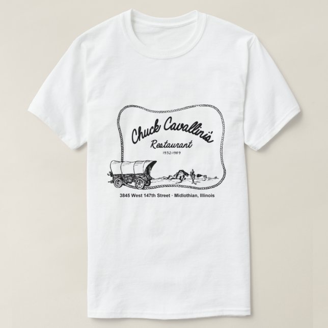 Chuck Cavallins Restaurant, Midlothian, IL T Shirt (Design framsida)