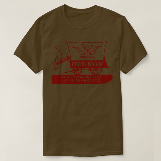 Chuck Wagon Cocktails Retro Mid Century Aestthetic T Shirt (Design framsida)