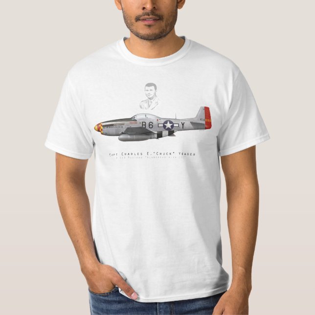 Chuck Yeager's P-51 Mustang "Glamorous Glen III" T-shirt (Framsida)