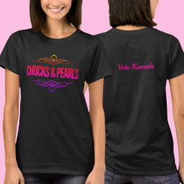 Chuckar & Pearls Vote Kamala Black T Shirt