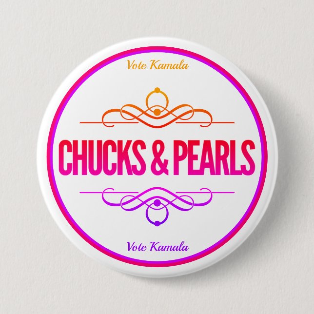 Chuckar & Pearls Vote Kamala Knapp (Framsida)