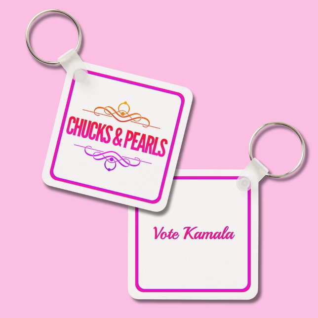 Chuckar & Pearls Vote Kamala Nyckelring (Skapare uppladdad)