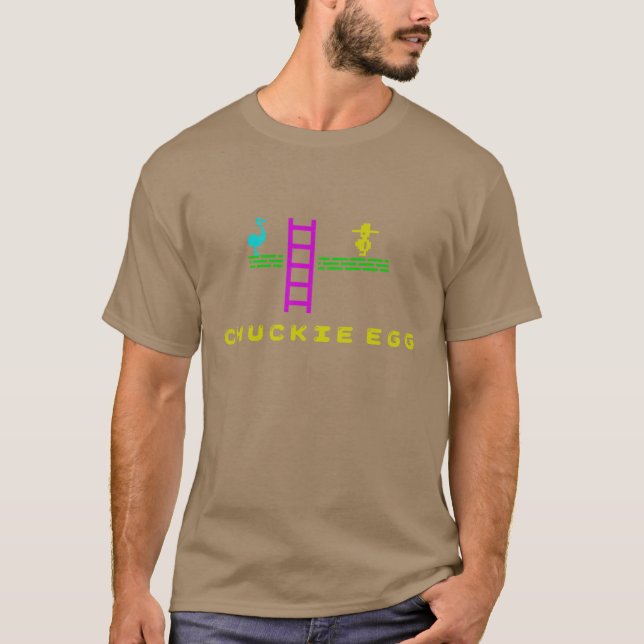 Chuckie Egg for ZX Spectrum friends T Shirt (Framsida)