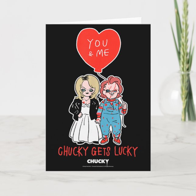 Chucky &amp; Tiffany Chucky Gets Lucky Valentine  Kort (Framsida)