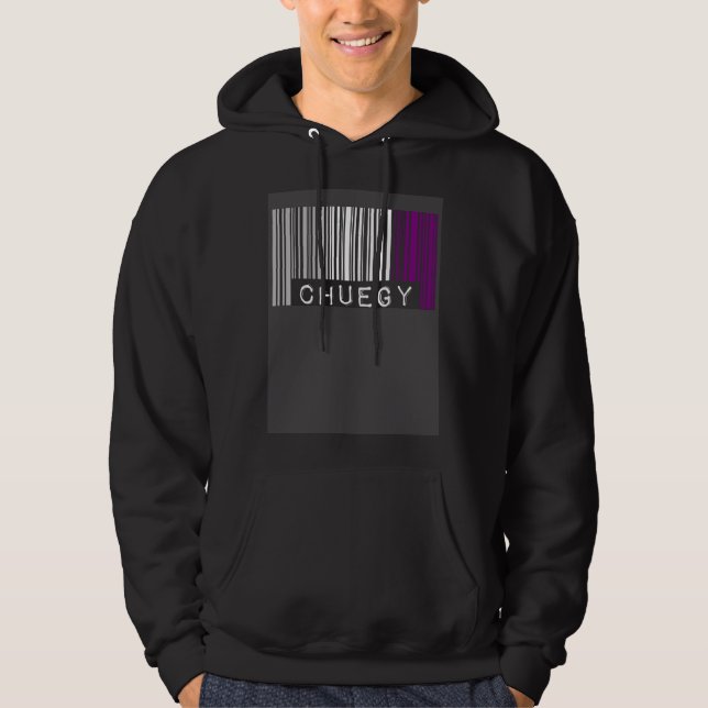 Chuegy Asexual Pride Flag Barcode LGBTQ  Joke Slan Hoodie (Framsida)