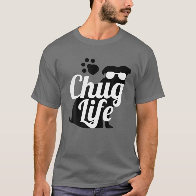 Chug Life Funny Cute Hund Animal Lover Design Tee  (Framsida)