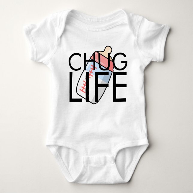 CHUG LIFE- Girls Flaska T Shirt (Framsida)