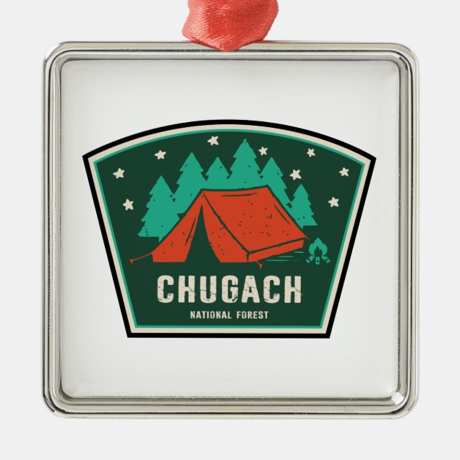 Chugach National Forest Camping Julgransprydnad Metall (Framsidan)