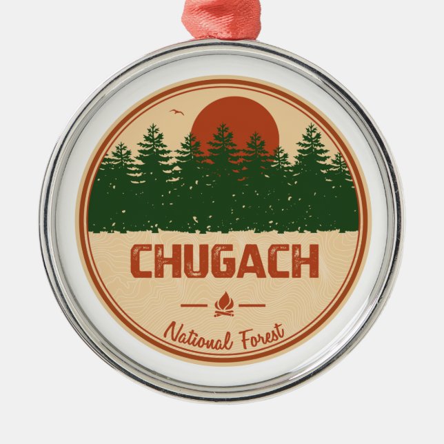 Chugach National Forest Julgransprydnad Metall (Framsidan)