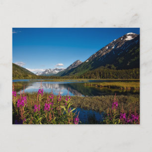 Chugach nationalpark i Alaska-berget Sjö Vykort