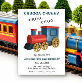 Chugga Choo Tåg Födelsedag Inbjudningar