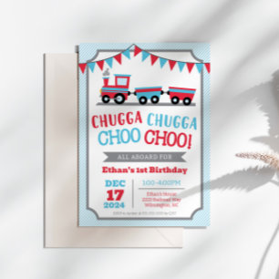 Chugga Chugga Choo Choo Födelsedagsfest inbjudan