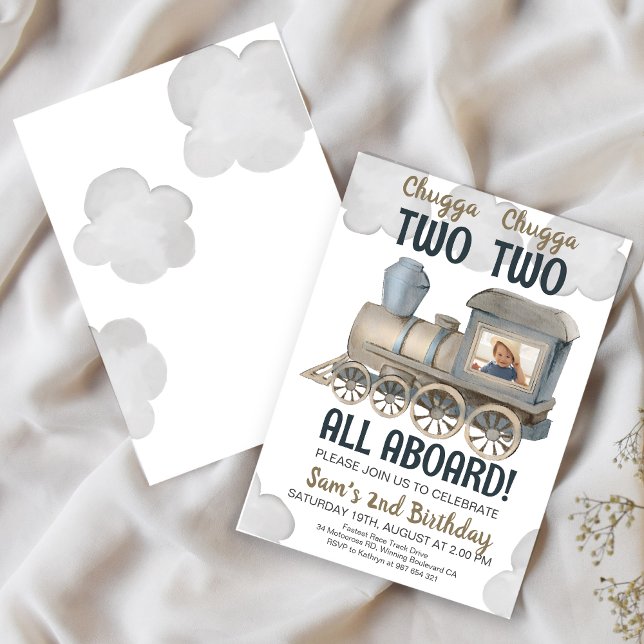 Chugga Chugga två andra födelsedagsinbjudan Inbjudningar (Skapare uppladdad)