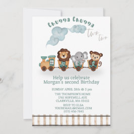 Chugga chugga två tåg inbjudningar