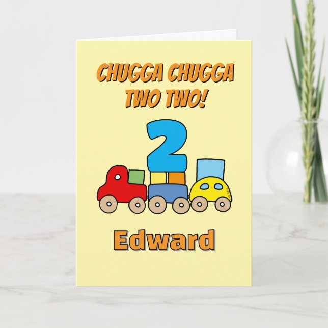 Chugga Chugga Two Two 2-årsdagståg Kort (Framsida)