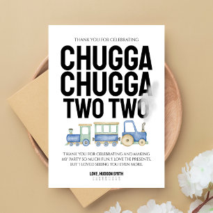 Chugga Chugga Two Two Tåg Barn Födelsedag TY Kor Tack Kort