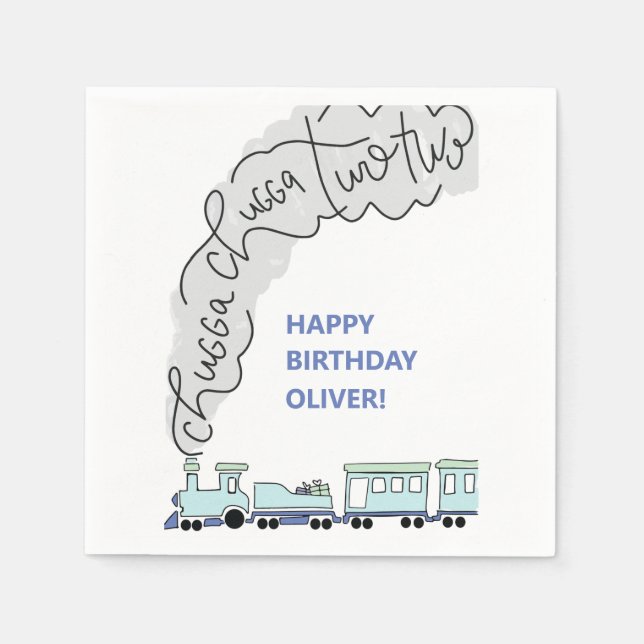 Chugga Chugga Two Two Train Andra Födelsedagsfest  Pappersservett (Framsidan)