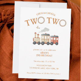 Chugga två Tåg, andra födelsedag Inbjudningar
