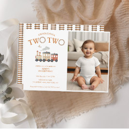 Chugga två Tåg andra födelsetalet Inbjudningar