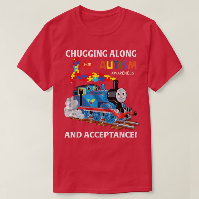 Chugging Along Autism Awareness And Acceptance Aut T Shirt (Design framsida)