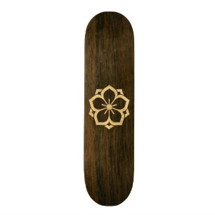 Chuinyaekikyo japanskt Kamon körsbärsrött Skateboard Bräda 21,5 Cm