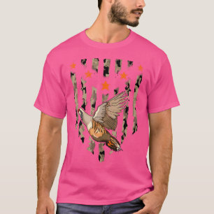 Chukar Bird Hunting Usa American Flagga Camouflage T Shirt
