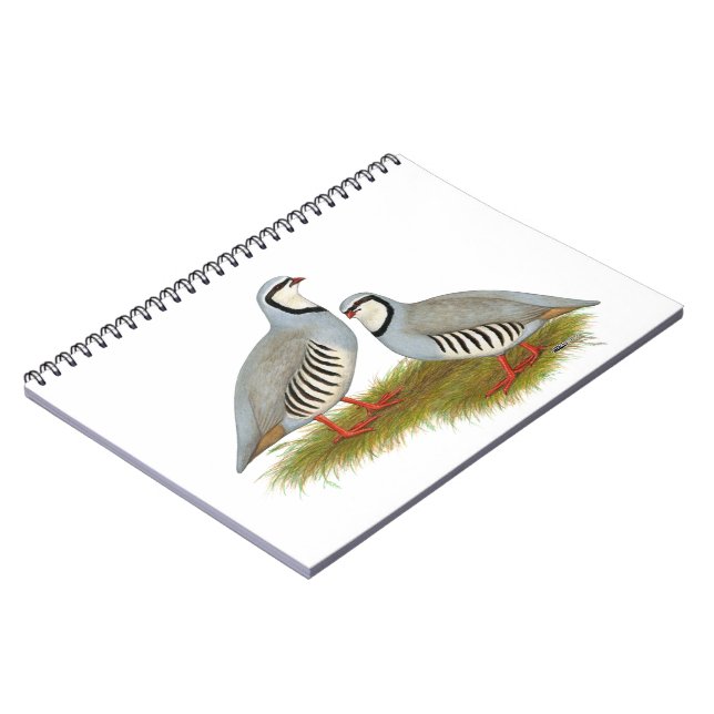 Chukar Partridge Pair Anteckningsbok (Vänstra Sidan)