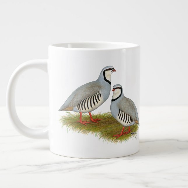Chukar Partridge Pair Jumbo Mugg (Vänster)