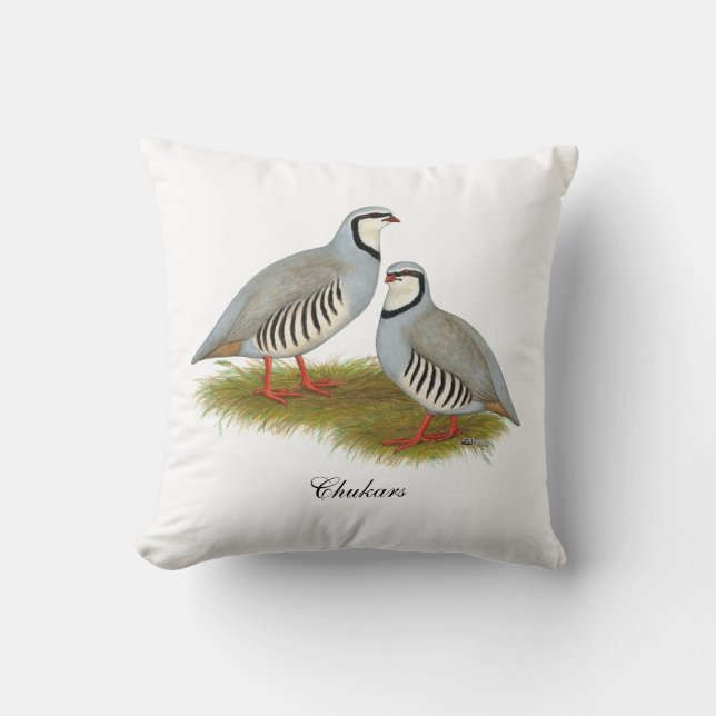 Chukar Partridge Pair Kudde (Framsida)