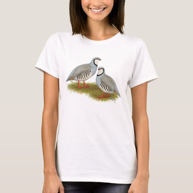 Chukar Partridge Pair T Shirt (Framsida)