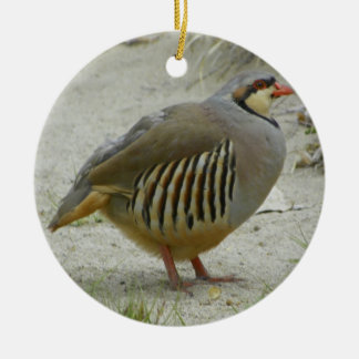 Chukar rapphöna julgransprydnad keramik