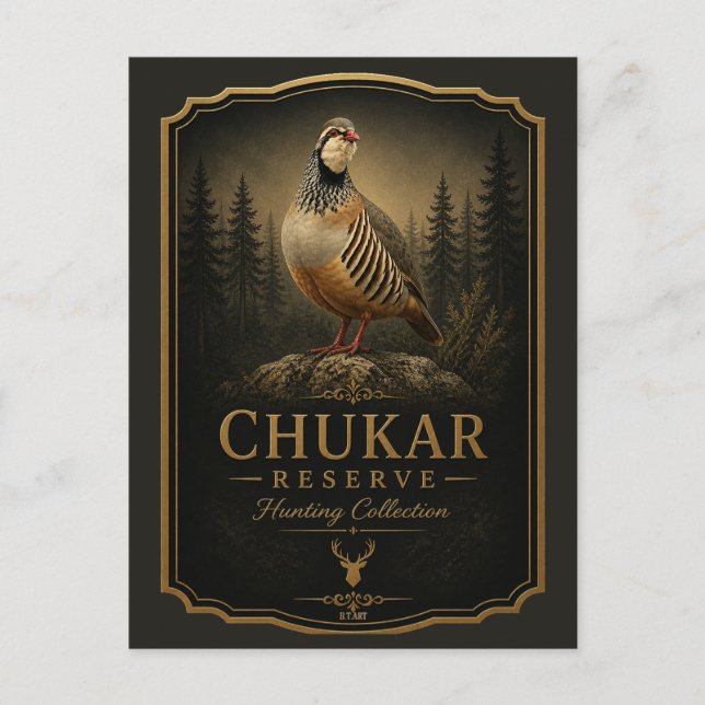 Chukar Rapphöna ,Konst Vykort (Framsida)