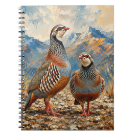 Chukar Rapphöns Par Konst Anteckningsbok