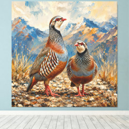 Chukar Rapphöns Par Konst Canvastryck
