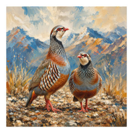 Chukar Rapphöns Par Konst Fototryck