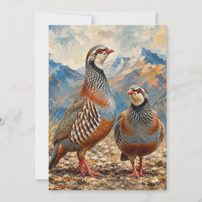 Chukar Rapphöns Par Konst  Inbjudningar (Framsida)