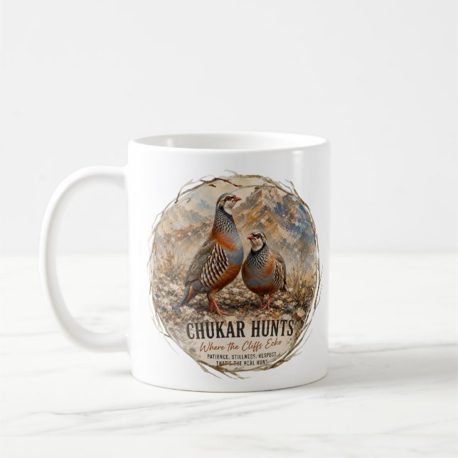 Chukar Rapphöns Par Konst  Kaffemugg (Vänster)