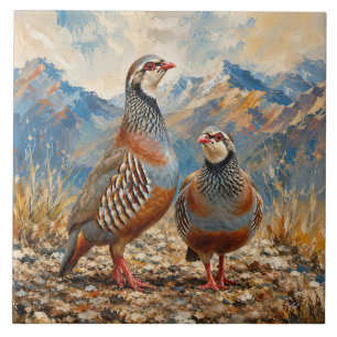 Chukar Rapphöns Par Konst Kakelplatta