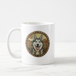 Chukchi Charmer Edition: Naiv konst Sibirisk Husky Kaffemugg