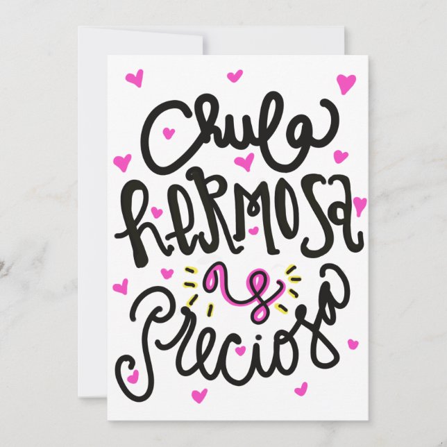 Chula hermosa y preciosa inbjudningar (Framsida)